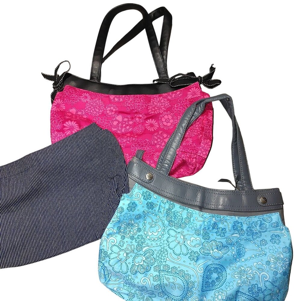 Thirty One Tote Handbags Grey Black Patterns Floral Demin Striped Solid Paisley